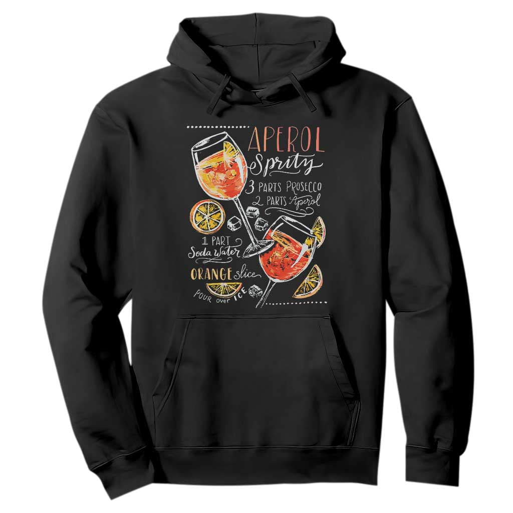 Aperol Spritz Hoodie Cocktail Recipe Drinking Lover Gift TS02 Black Print Your Wear