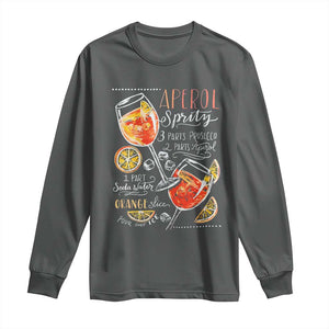 Aperol Spritz Long Sleeve Shirt Cocktail Recipe Drinking Lover Gift TS02 Dark Heather Print Your Wear