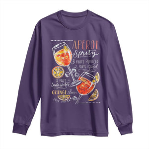 Aperol Spritz Long Sleeve Shirt Cocktail Recipe Drinking Lover Gift TS02 Purple Print Your Wear