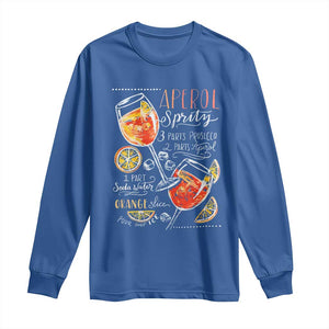 Aperol Spritz Long Sleeve Shirt Cocktail Recipe Drinking Lover Gift TS02 Royal Blue Print Your Wear