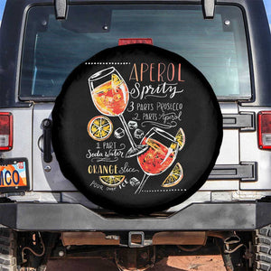 Aperol Spritz Spare Tire Cover Cocktail Recipe Drinking Lover Gift TS02 No hole Black Print Your Wear