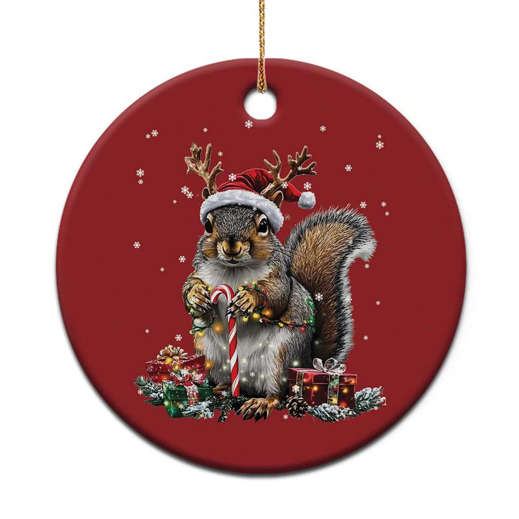 Xmas Squirrel Christmas Ornament Xmas Tree Lights Reindeer Santa Hat Pajamas TS02 Print Your Wear