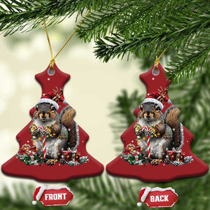 Xmas Squirrel Christmas Ornament Xmas Tree Lights Reindeer Santa Hat Pajamas TS02 Christmas Tree Red Print Your Wear