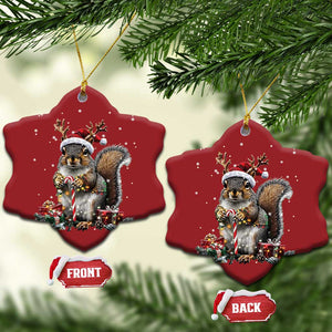 Xmas Squirrel Christmas Ornament Xmas Tree Lights Reindeer Santa Hat Pajamas TS02 Snow Flake Red Print Your Wear