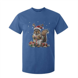 Christmas Squirrel T Shirt For Kid Xmas Tree Lights Reindeer Santa Hat Pajamas TS02 Royal Blue Print Your Wear