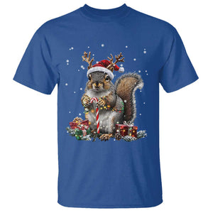 Christmas Squirrel T Shirt Xmas Tree Lights Reindeer Santa Hat Pajamas TS02 Royal Blue Print Your Wear