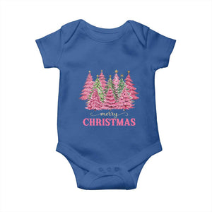 Pink Christmas Tree Farm Baby Onesie Merry Xmas Ornaments Family Holiday Pajamas TS02 Royal Blue Print Your Wear