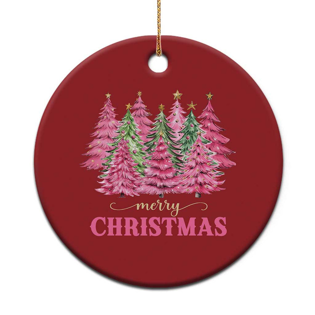 Pink Xmas Tree Farm Christmas Ornament Merry Xmas Ornaments Family Holiday Pajamas TS02 Print Your Wear