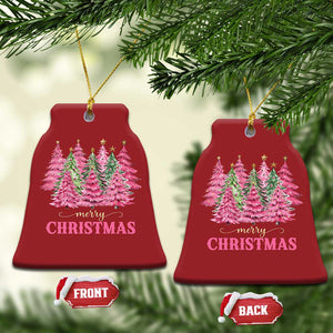 Pink Xmas Tree Farm Christmas Ornament Merry Xmas Ornaments Family Holiday Pajamas TS02 Bell Flake Red Print Your Wear