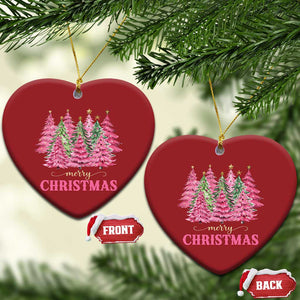 Pink Xmas Tree Farm Christmas Ornament Merry Xmas Ornaments Family Holiday Pajamas TS02 Heart Red Print Your Wear