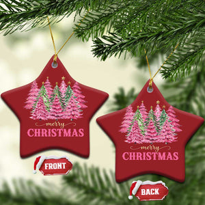 Pink Xmas Tree Farm Christmas Ornament Merry Xmas Ornaments Family Holiday Pajamas TS02 Star Red Print Your Wear