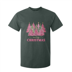 Pink Christmas Tree Farm T Shirt For Kid Merry Xmas Ornaments Family Holiday Pajamas TS02 Dark Forest Green Print Your Wear