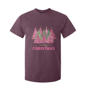 Pink Christmas Tree Farm T Shirt For Kid Merry Xmas Ornaments Family Holiday Pajamas TS02 Maroon Print Your Wear