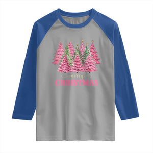 Pink Christmas Tree Farm Raglan Shirt Merry Xmas Ornaments Family Holiday Pajamas TS02 Sport Gray Royal Print Your Wear