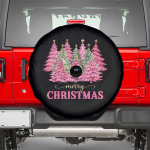 Pink Christmas Tree Farm Spare Tire Cover Merry Xmas Ornaments Family Holiday Pajamas TS02 Black Print Your Wear