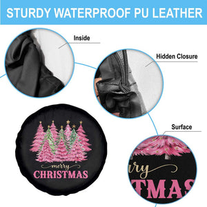 Pink Christmas Tree Farm Spare Tire Cover Merry Xmas Ornaments Family Holiday Pajamas TS02 Print Your Wear