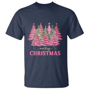 Pink Christmas Tree Farm T Shirt Merry Xmas Ornaments Family Holiday Pajamas TS02 Navy Print Your Wear