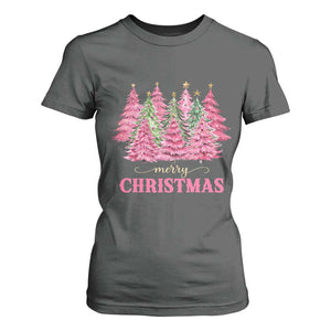 Pink Christmas Tree Farm T Shirt For Women Merry Xmas Ornaments Family Holiday Pajamas TS02 Dark Heather Print Your Wear