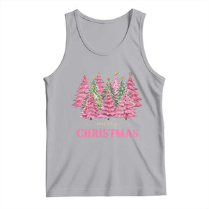 Pink Christmas Tree Farm Tank Top Merry Xmas Ornaments Family Holiday Pajamas TS02 Athletic Heather Print Your Wear