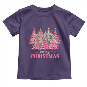 Pink Christmas Tree Farm Toddler T Shirt Merry Xmas Ornaments Family Holiday Pajamas TS02 Purple Print Your Wear