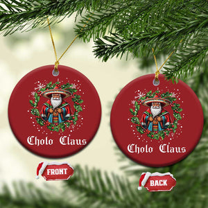 Funny Mexican Santa Christmas Ornament Cholo Claus Christmas in Mexico TS02 Circle Red Print Your Wear