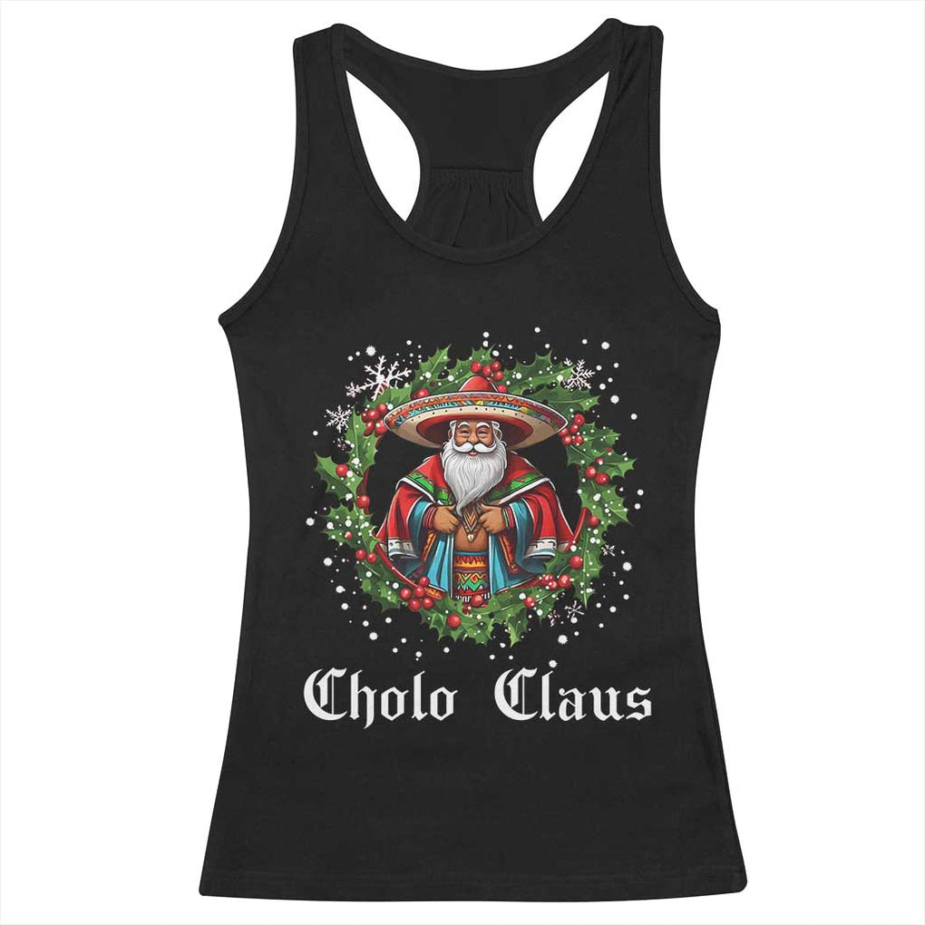 Funny Mexican Santa Racerback Tank Top Cholo Claus Christmas in Mexico TS02 Black Print Your Wear