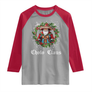 Funny Mexican Santa Raglan Shirt Cholo Claus Christmas in Mexico TS02 Sport Gray Red Print Your Wear