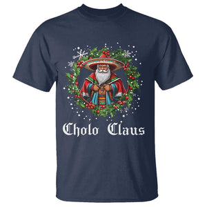 Funny Mexican Santa T Shirt Cholo Claus Christmas in Mexico TS02 Navy Print Your Wear