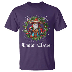 Funny Mexican Santa T Shirt Cholo Claus Christmas in Mexico TS02 Purple Print Your Wear