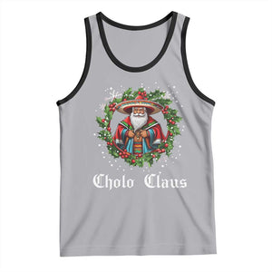 Funny Mexican Santa Tank Top Cholo Claus Christmas in Mexico TS02 Athletic Heather Black Print Your Wear