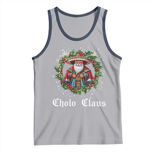 Funny Mexican Santa Tank Top Cholo Claus Christmas in Mexico TS02 Athletic Heather Navy Print Your Wear