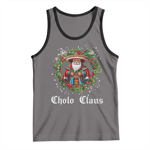 Funny Mexican Santa Tank Top Cholo Claus Christmas in Mexico TS02 Deep Heather Black Print Your Wear