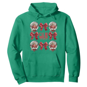 Christmas Trump Coquette Bow Hoodie I'll Be Home For Christmas 2024 Red Bow Snow Ball TS02 Irish Green Print Your Wear