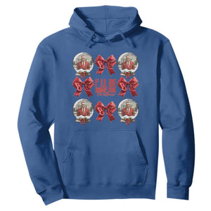 Christmas Trump Coquette Bow Hoodie I'll Be Home For Christmas 2024 Red Bow Snow Ball TS02 Royal Blue Print Your Wear