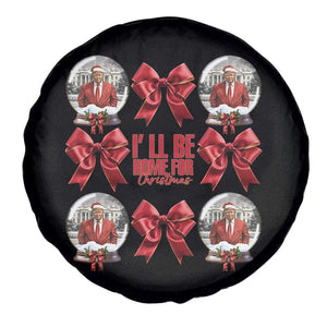 Christmas Trump Coquette Bow Spare Tire Cover I'll Be Home For Christmas 2024 Red Bow Snow Ball TS02 Print Your Wear