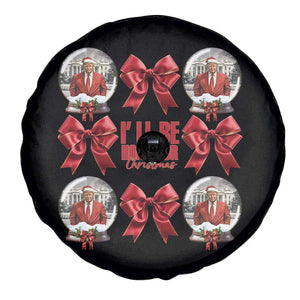 Christmas Trump Coquette Bow Spare Tire Cover I'll Be Home For Christmas 2024 Red Bow Snow Ball TS02 Print Your Wear