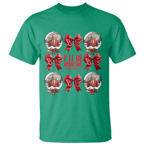 Christmas Trump Coquette Bow T Shirt I'll Be Home For Christmas 2024 Red Bow Snow Ball TS02 Irish Green Print Your Wear