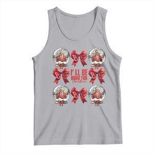 Christmas Trump Coquette Bow Tank Top I'll Be Home For Christmas 2024 Red Bow Snow Ball TS02 Athletic Heather Print Your Wear