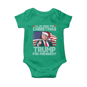 Christmas Trump Baby Onesie Ill Be Home For Xmas American Flag TS02 Irish Green Print Your Wear