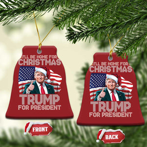 Xmas Trump Christmas Ornament Ill Be Home For Xmas American Flag TS02 Bell Flake Red Print Your Wear