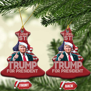 Xmas Trump Christmas Ornament Ill Be Home For Xmas American Flag TS02 Christmas Tree Red Print Your Wear