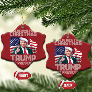 Xmas Trump Christmas Ornament Ill Be Home For Xmas American Flag TS02 Snow Flake Red Print Your Wear