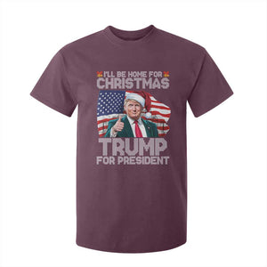 Christmas Trump T Shirt For Kid Ill Be Home For Xmas American Flag TS02 Maroon Print Your Wear