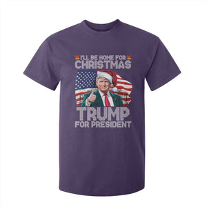 Christmas Trump T Shirt For Kid Ill Be Home For Xmas American Flag TS02 Purple Print Your Wear