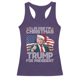 Christmas Trump Racerback Tank Top Ill Be Home For Xmas American Flag TS02 Purple Print Your Wear