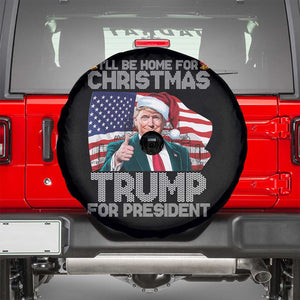 Christmas Trump Spare Tire Cover Ill Be Home For Xmas American Flag TS02 Black Print Your Wear