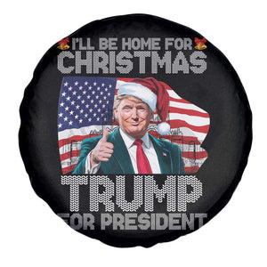 Christmas Trump Spare Tire Cover Ill Be Home For Xmas American Flag TS02 Print Your Wear