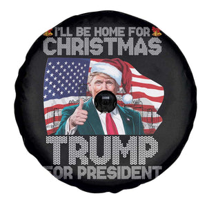 Christmas Trump Spare Tire Cover Ill Be Home For Xmas American Flag TS02 Print Your Wear