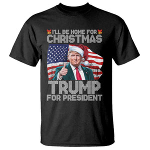 Christmas Trump T Shirt Ill Be Home For Xmas American Flag TS02 Black Print Your Wear