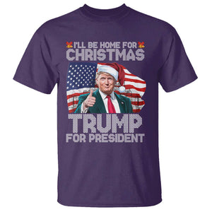 Christmas Trump T Shirt Ill Be Home For Xmas American Flag TS02 Purple Print Your Wear